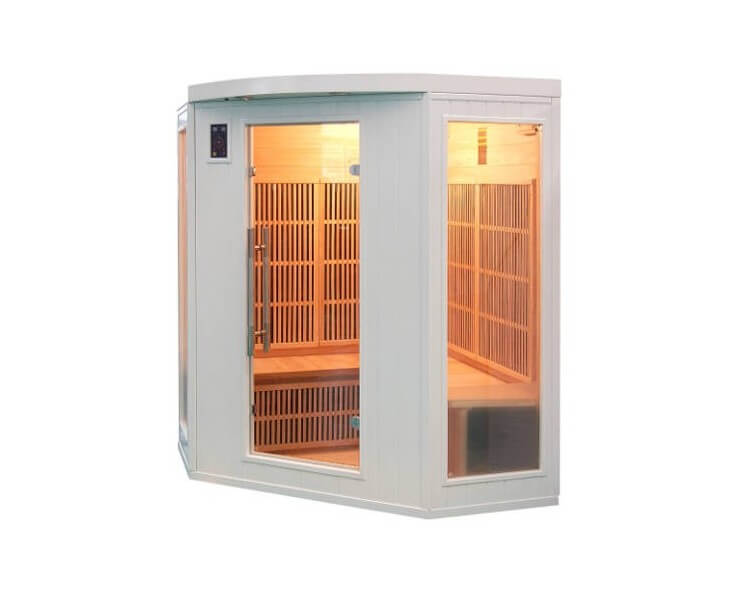 sauna infrarouge angulaire soleil blanc 3 4 places